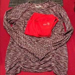 ZYIA,  Athleta bundle, Burgundy and White Striped Top,  and med tank